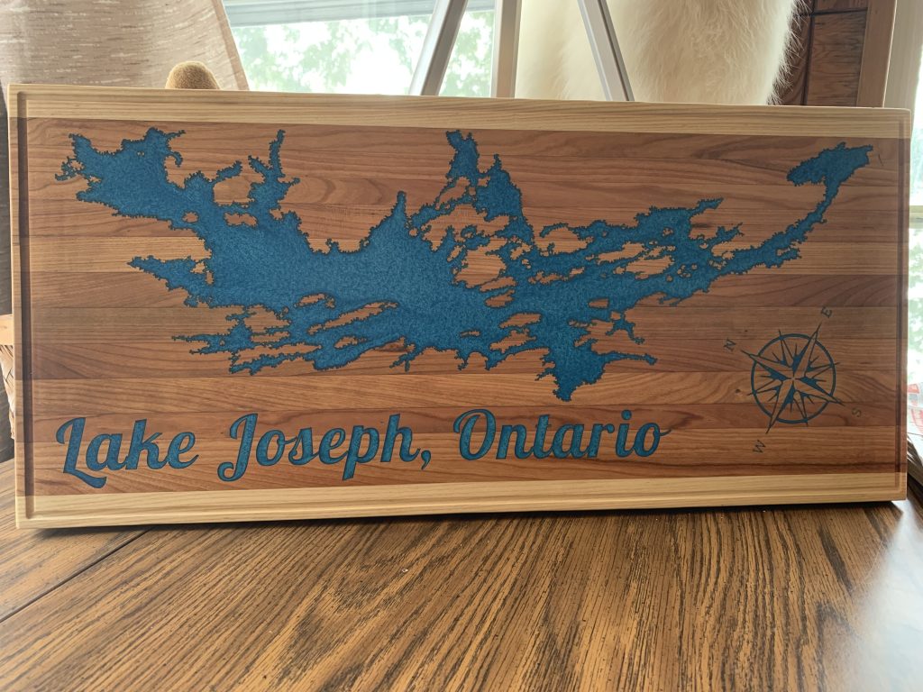 Charcuterie board with a lake.