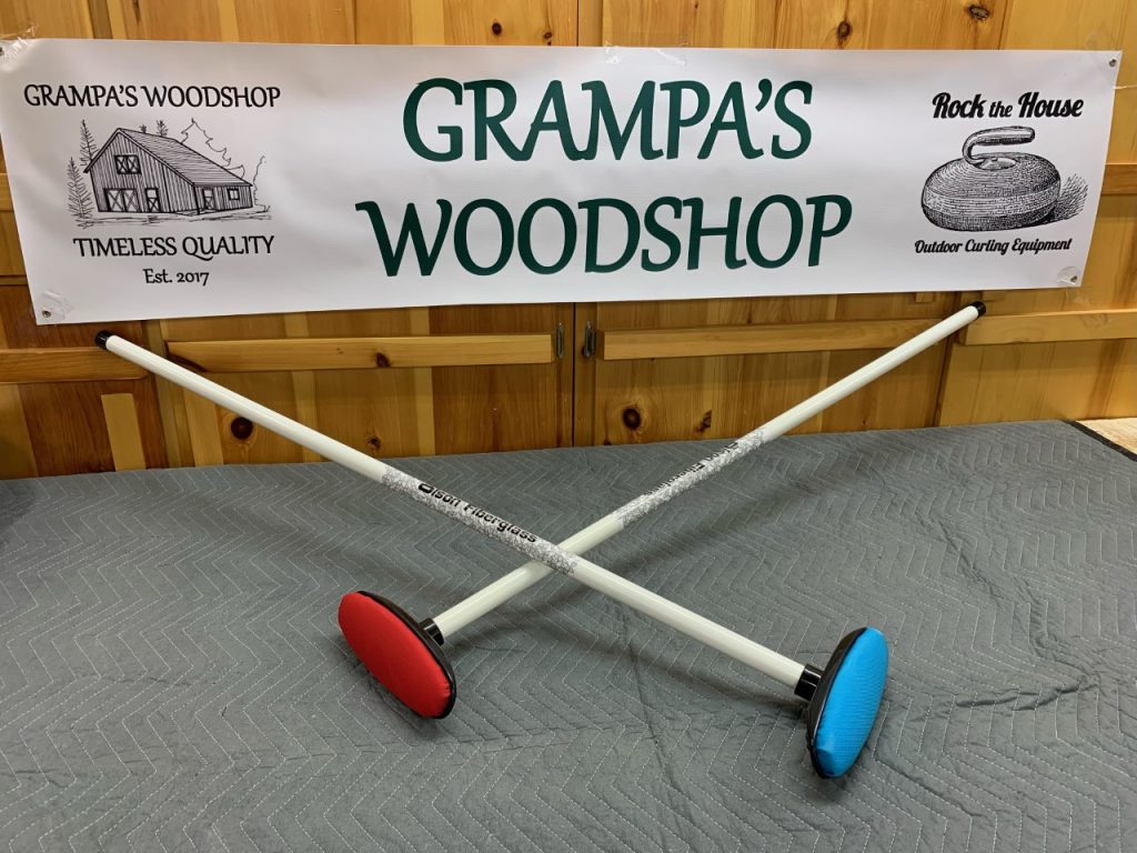 Curling brooms for sale.