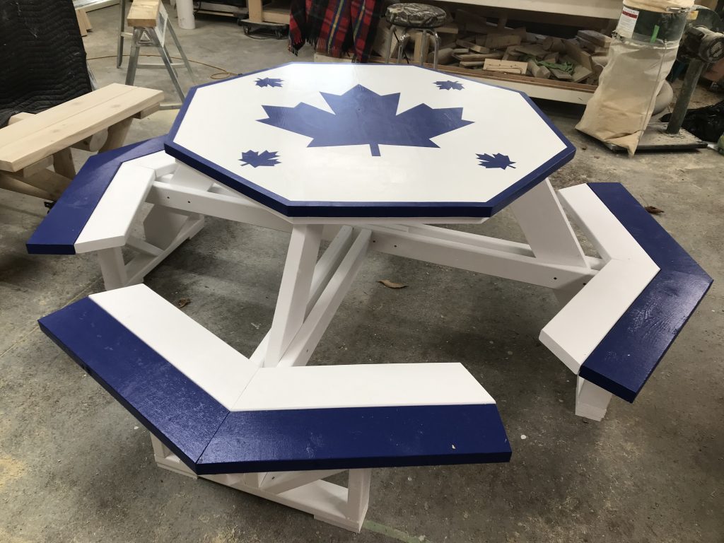 Octagonal Picnic Table in blue