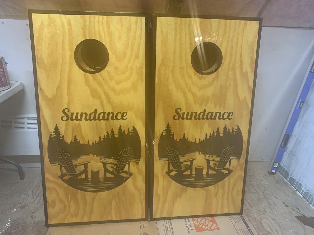 Custom cornhole boards.